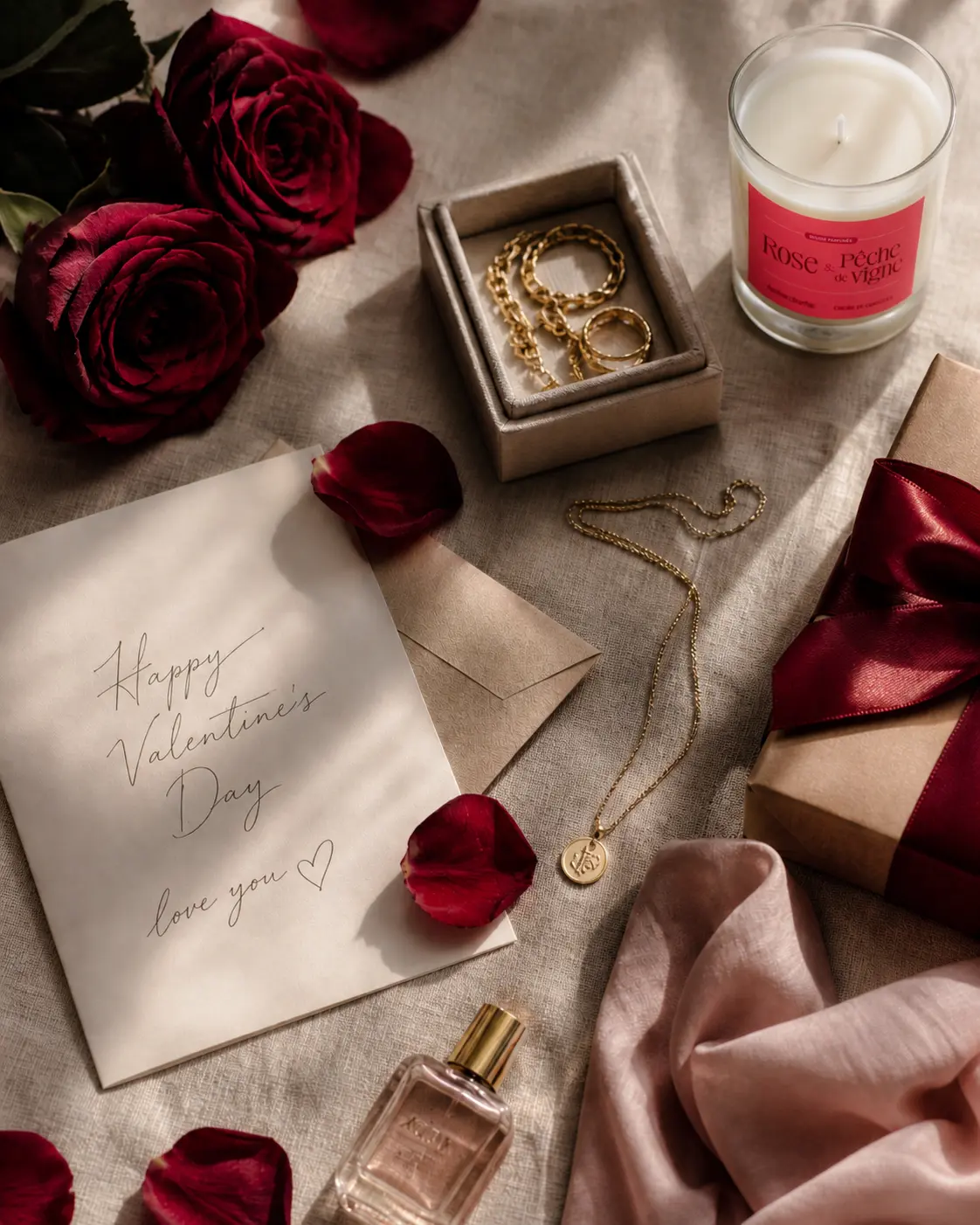 flat lay saint valentin