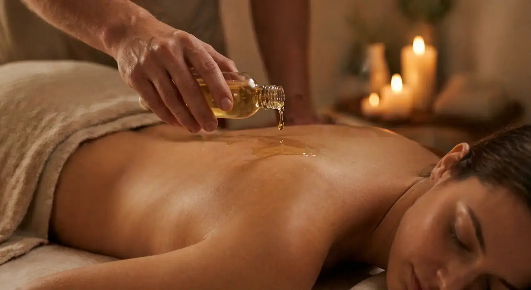 femme qui se fait masser massage couple