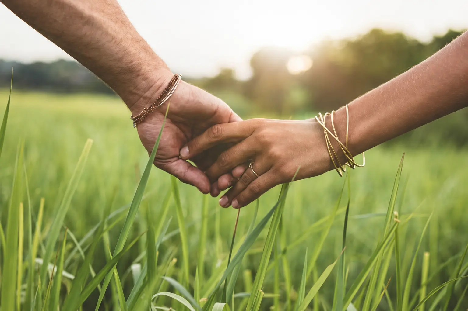 mains entrelacées couple qui se tient la main