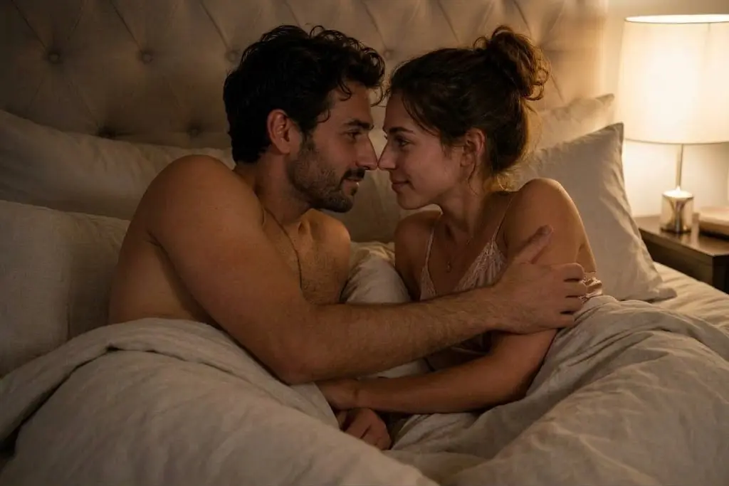 Couple allongé dans un lit