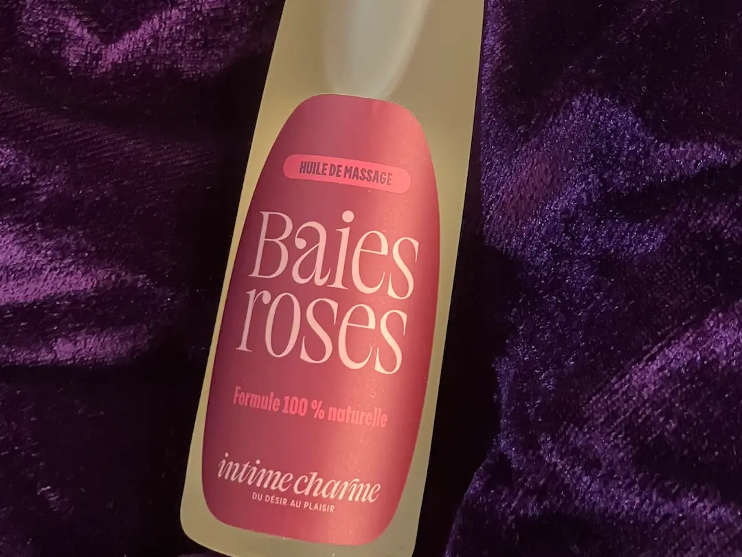 Concours huile de massage aux baies roses IntimeCharme